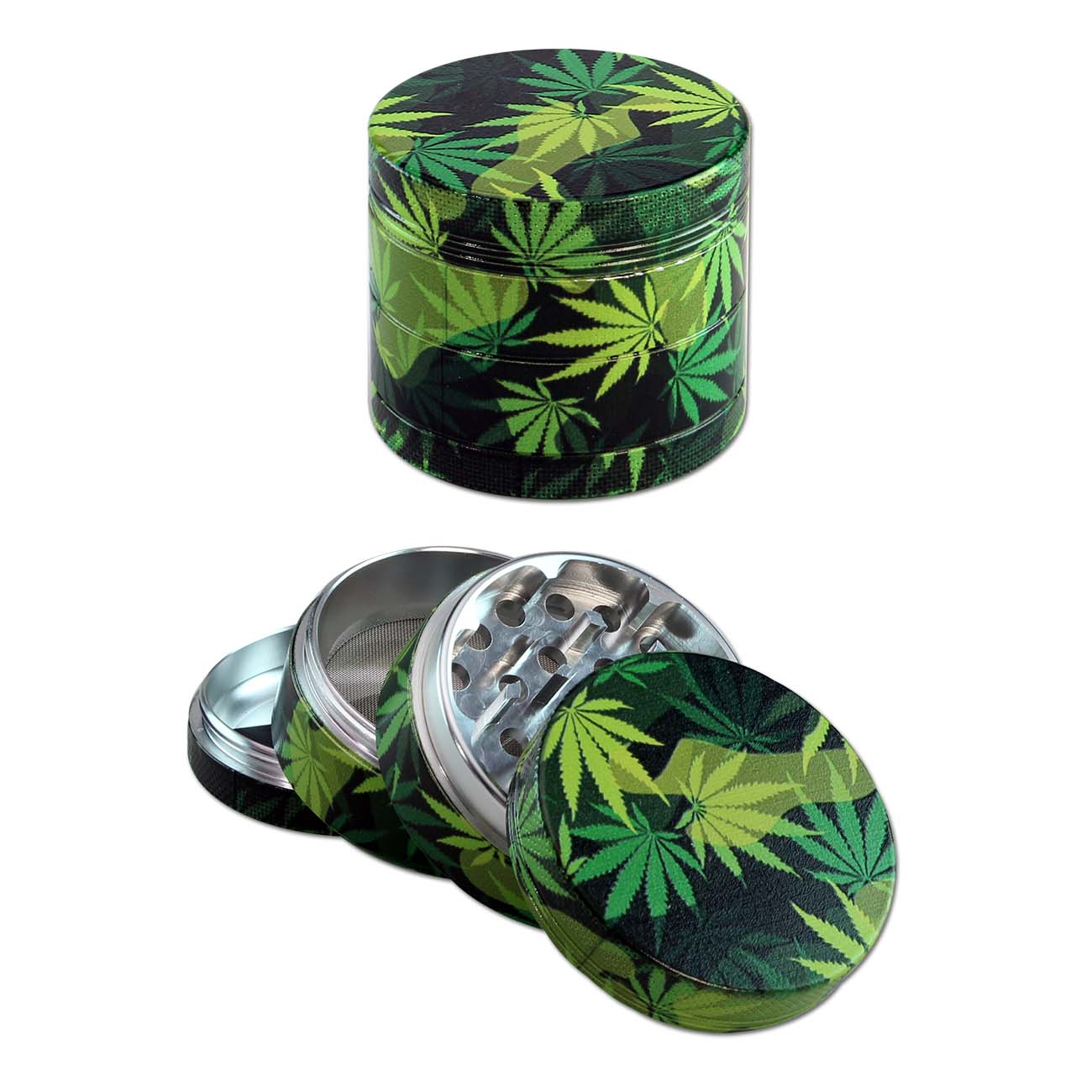 Black Leaf Grinder Camouflage Weed - grinder - SPUMONI