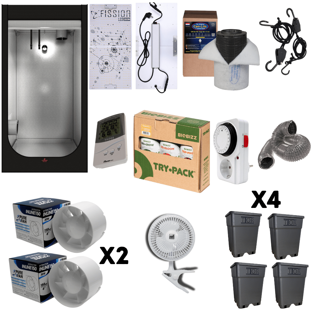 | Growbox per la coltivazione indoor Secret Jardin Hydro Shoot | 100x100x200 | Box Completo di lampada professionale 300 watt, sistema di areazione filtro ai carboni, vasi e fertilizzanti Biobiz | - SPUMONI