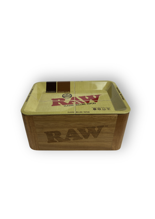 RAW | Mistiere con porta oggetti fatto di legno | Accessorio per fumatori