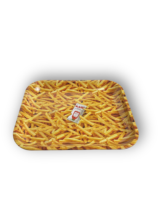 RAW | Mistiere di dimensione grande | Con disegno di patatine fritte | Accessorio per fumatori