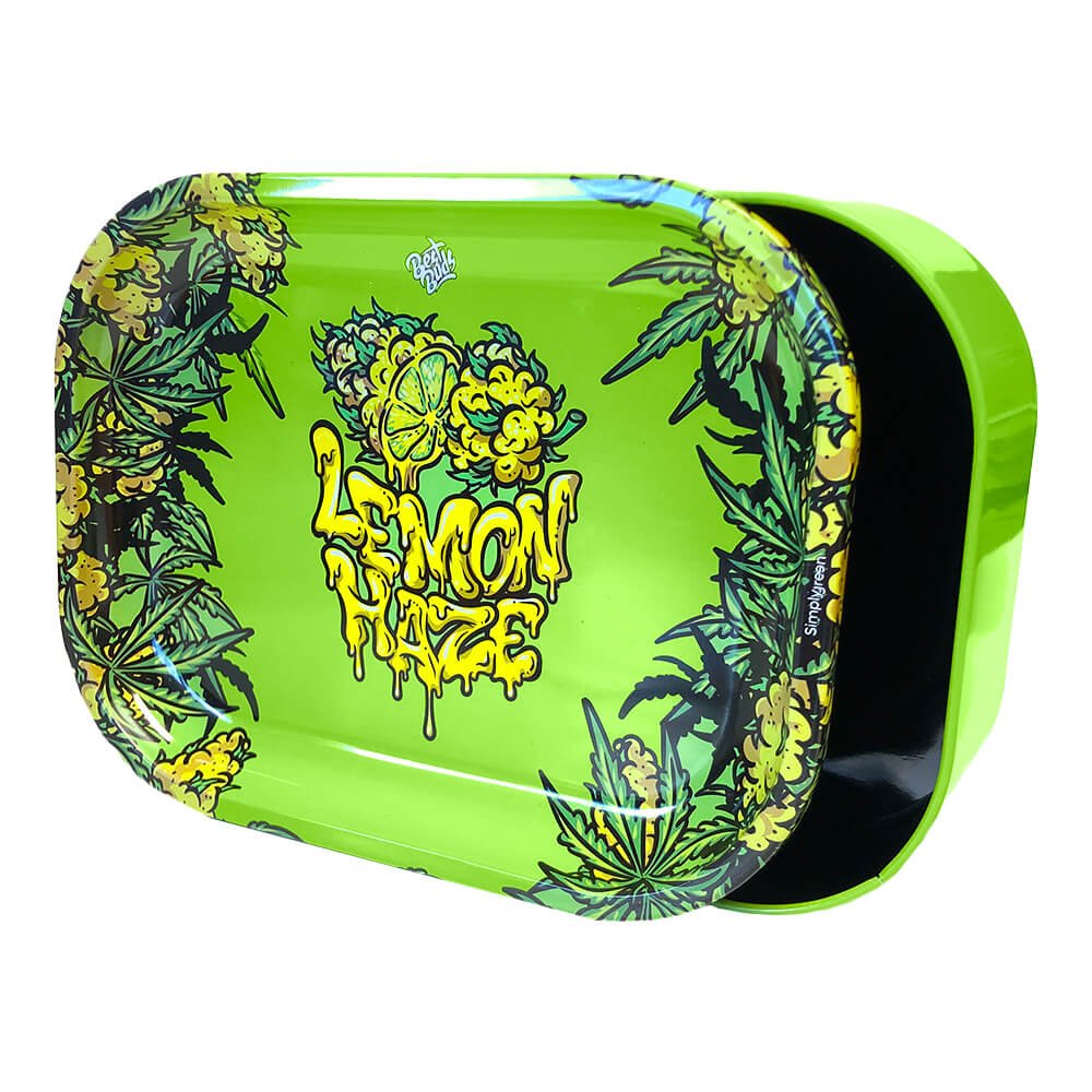 Best Buds Thin Box Rolling Tray – Lemon Haze - rolling tray - SPUMONI