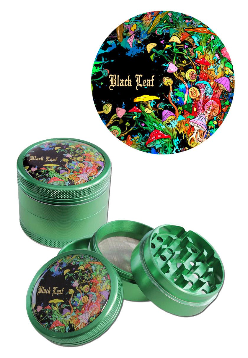 Black Leaf Grinder Mit Hinterground - 4 Parti - SPUMONI