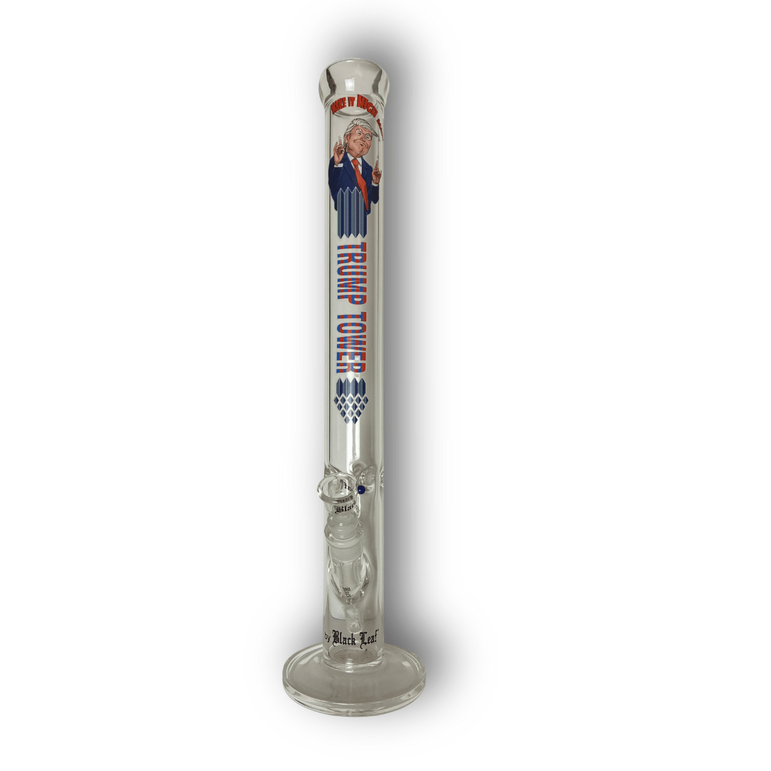 BlackLeaf | TrumpTower | Bong di vetro con Trump | Accessorio per fumatori - SPUMONI