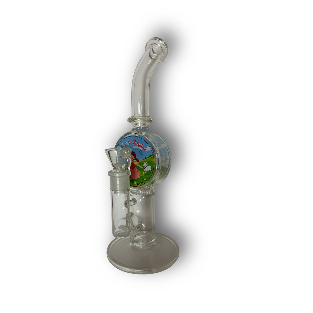 BlackLeaf | Hello Highdi | Bong di vetro con disegno | Accessorio per fumatori