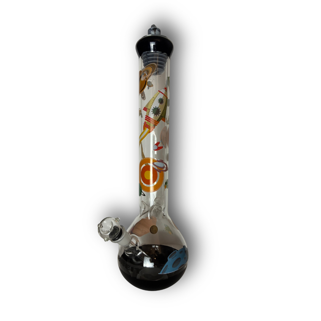 Bong | Bong di vetro | Bong con motivi spaziali colorati | Accessorio per fumatori