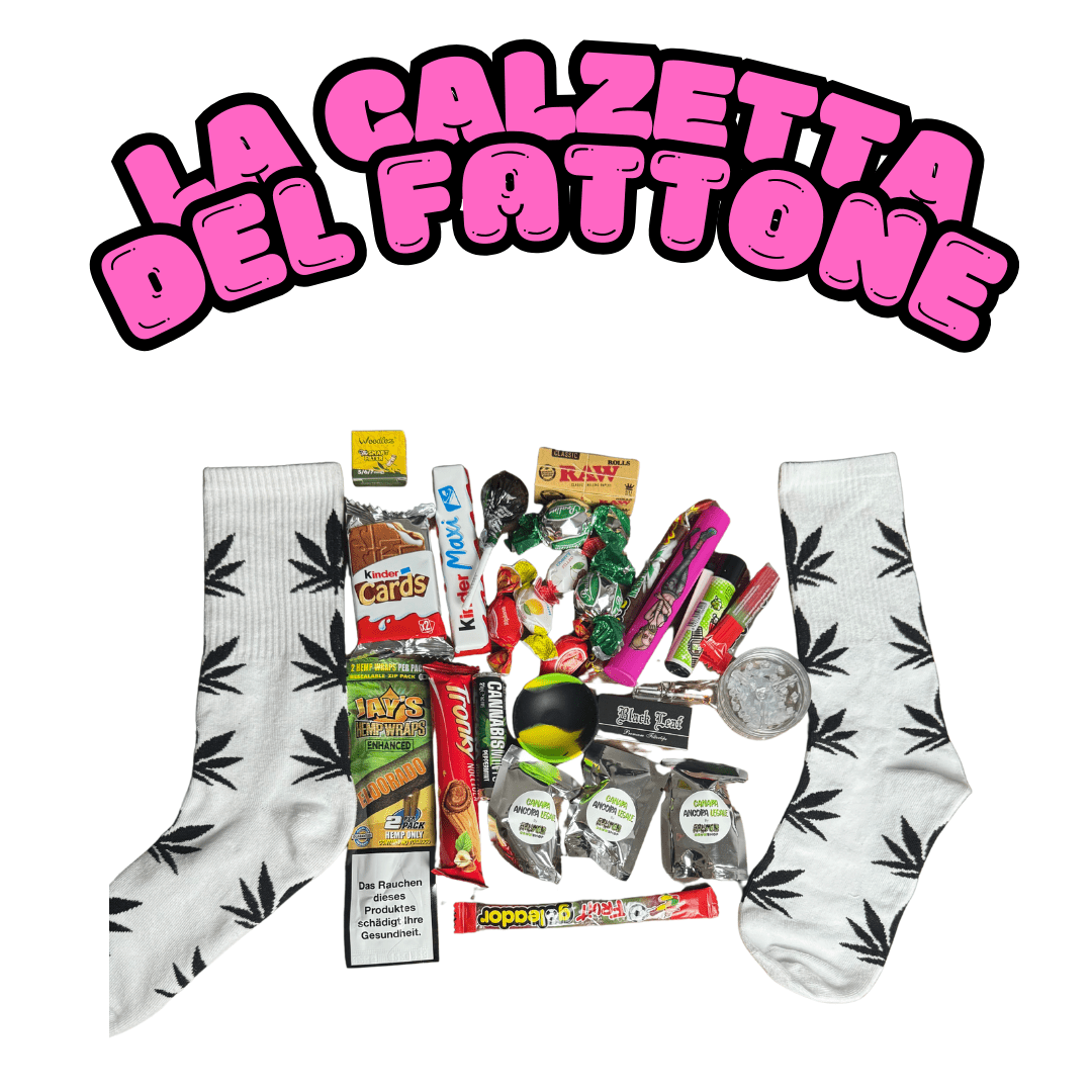 Calza Natalizia del Fattone | Calzetta con gadget simpatici | Articoli per fumatori e tanto altro |FORMATO XL | SPEDIZIONE INCLUSA | - SPUMONI
