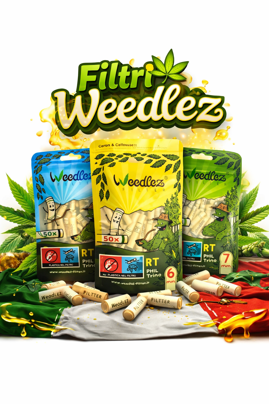 Filtri al carbone attivo e cellulosa | Weedlez | Diversi formati 5 mm - SPUMONI