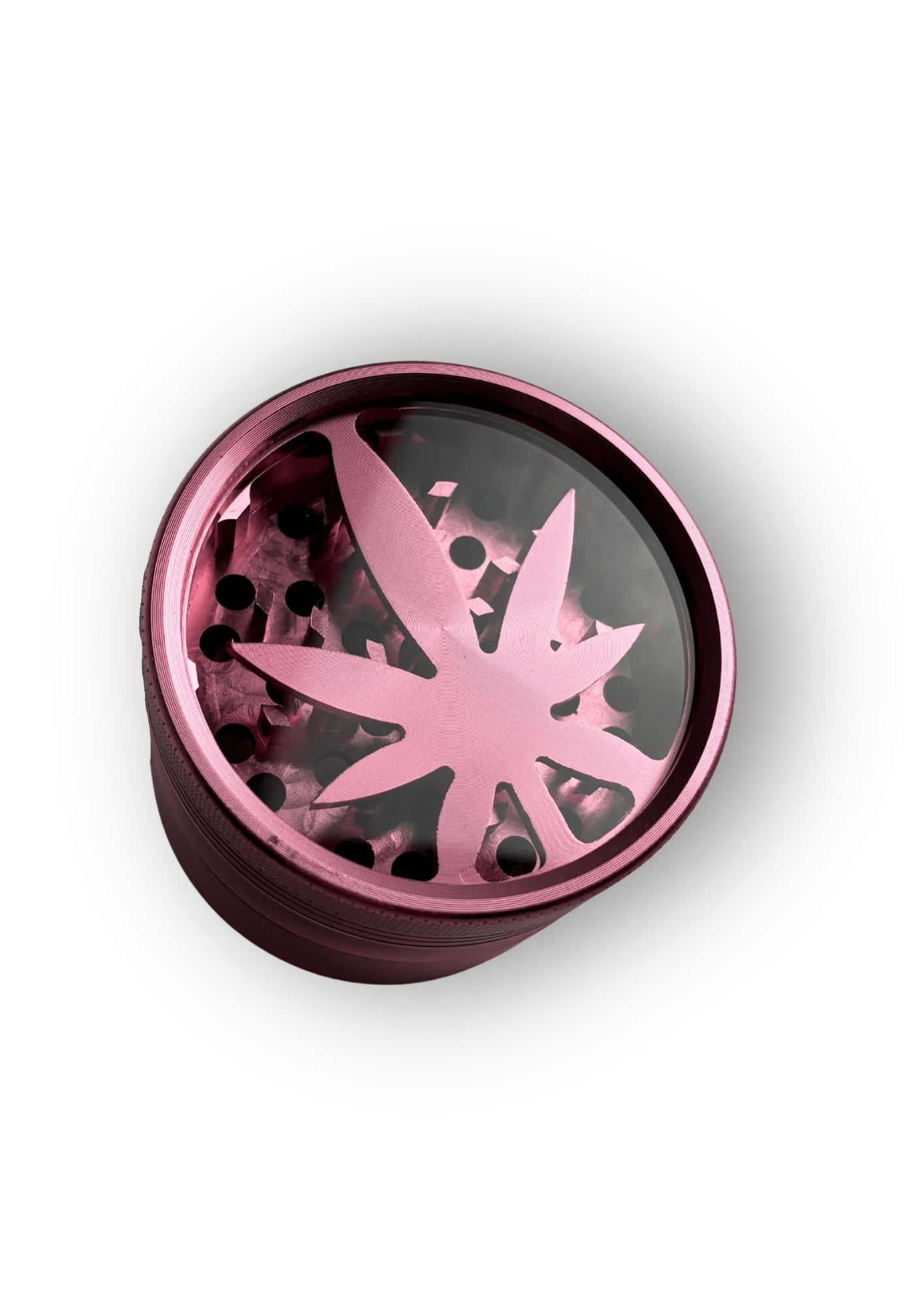 Grinder | Grinder di metallo rosa | con foglia | Accessorio per fumatori - SPUMONI