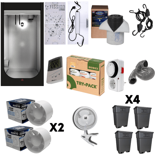 | Growbox per la coltivazione indoor Secret Jardin Hydro Shoot | 100x100x200 | Box Completo di lampada professionale 300 watt, sistema di areazione filtro ai carboni, vasi e fertilizzanti Biobiz | - SPUMONI
