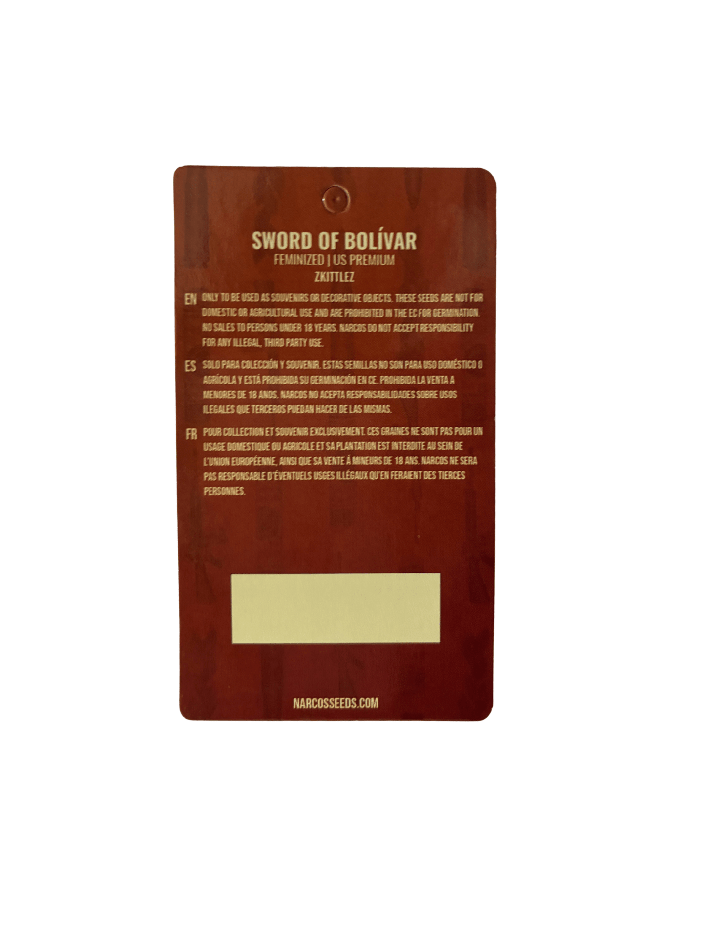 NARCOS SEEDS | Sword of Bolívar | 3 Semi | Semi Fotoperiodici Femminizati - SPUMONI