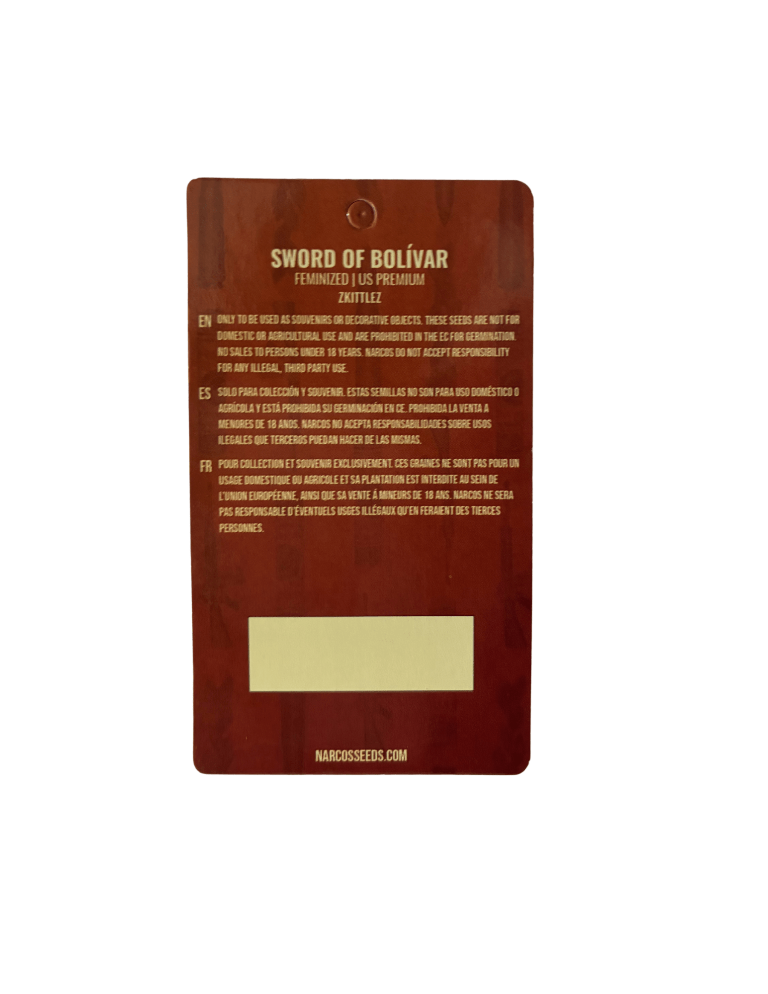 NARCOS SEEDS | Sword of Bolívar | 3 Semi | Semi Fotoperiodici Femminizati - SPUMONI