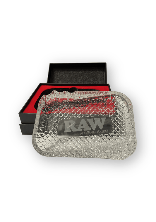 RAW | Aficionado | Posacenere | Fatto di vetro | con il logo RAW inciso sul fondo | Accessorio per fumatori - SPUMONI