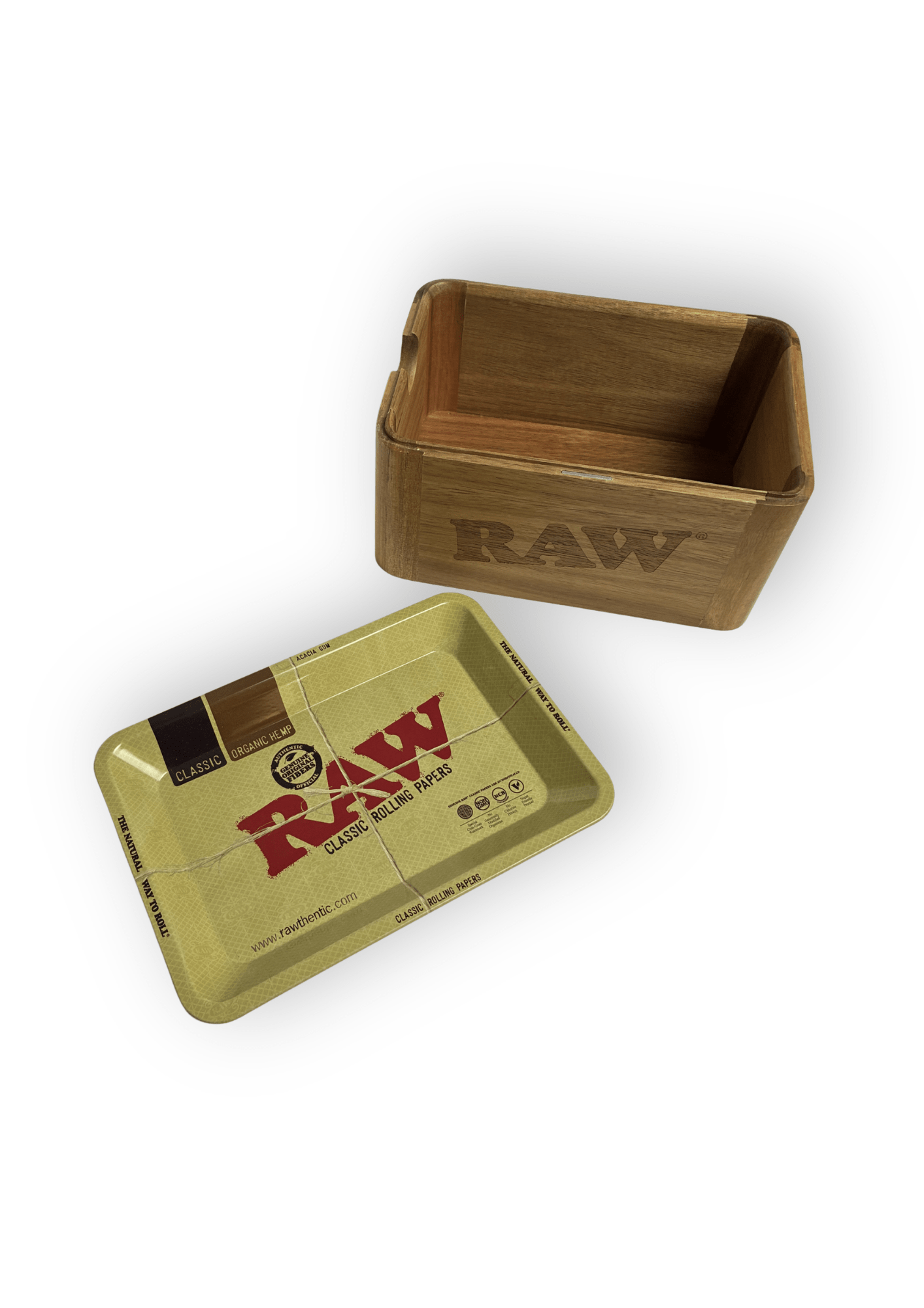RAW | Mistiere con porta oggetti fatto di legno | Accessorio per fumatori - SPUMONI