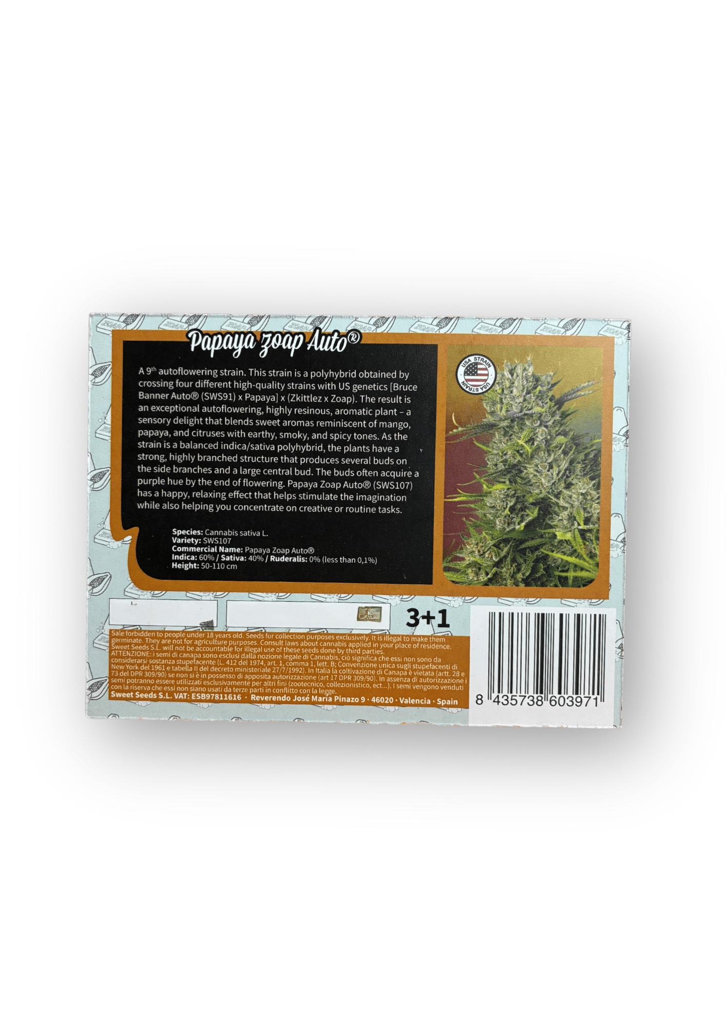 Sweet Seeds | Papaya zoop Auto | Semi Autofiorenti - SPUMONI