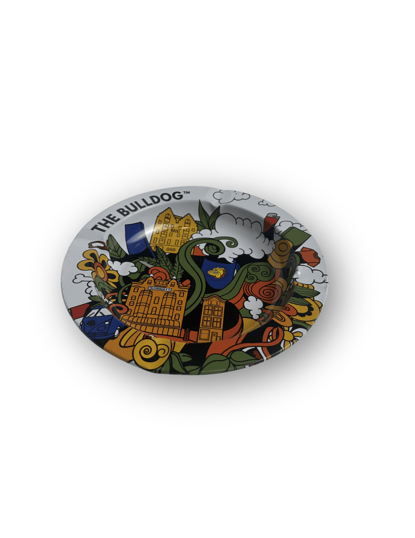 THE BULLDOG | Posacenere | Con grafica colorata raffigurante elementi iconici di Amsterdam | Accessorio per fumatori - SPUMONI