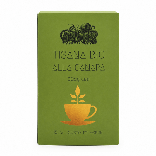 Tisana Bio alla Canapa | Tè Verde | 15 Filtri | Spumoni Growshop - SPUMONI